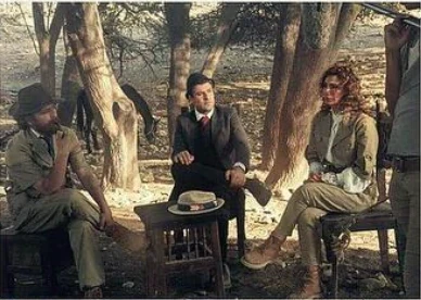 An outdoor scene on set